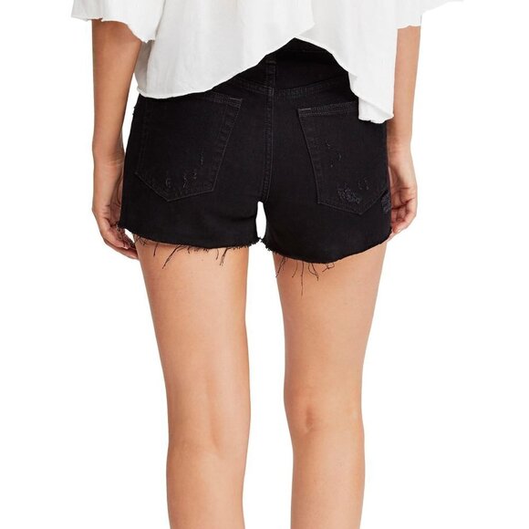 Free People Womens Black Denim Sofia Cutoff Shorts - Picture 4 of 14